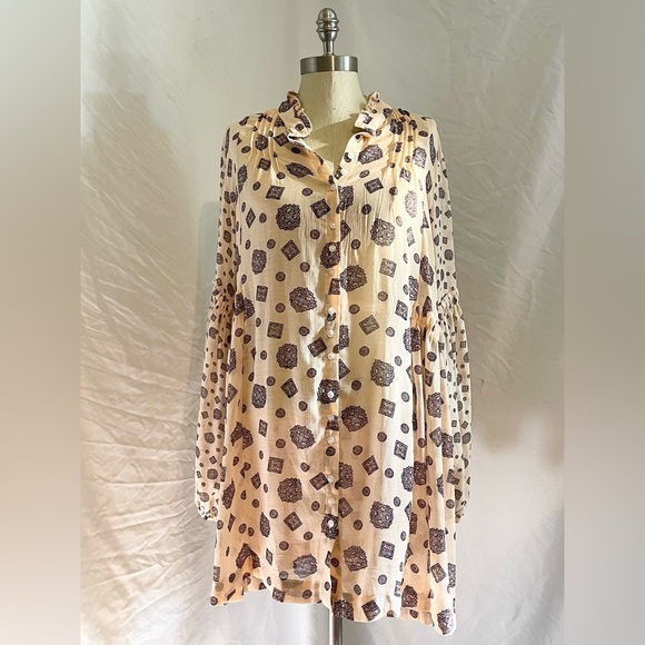 Free People Turn Turn Mini Dress Pale Peach Cream Women’s | Size M - Picture 3 of 10